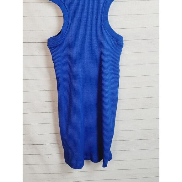 ZARA RIBBED CUT OUT MINI DRESS IN ROYAL BLUE, SZ SMALL - Picture 12 of 15